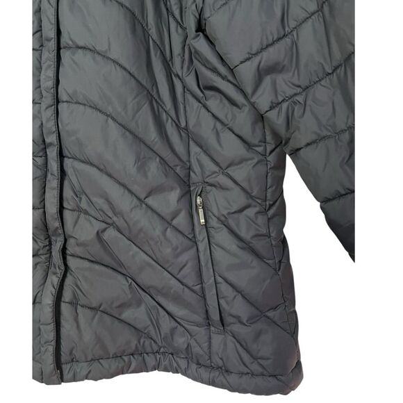Lands' End | Women’s Black Puffer Jacket Blue Zip Up Pockets Medium(10-12) - Picture 3 of 7